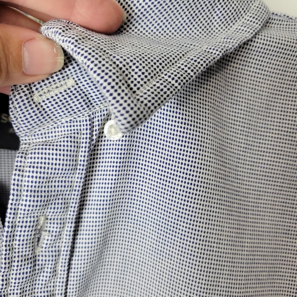 Scotch & Soda Blue Dot Button-Down Patch Elbow Shirt - Picture 3 of 12